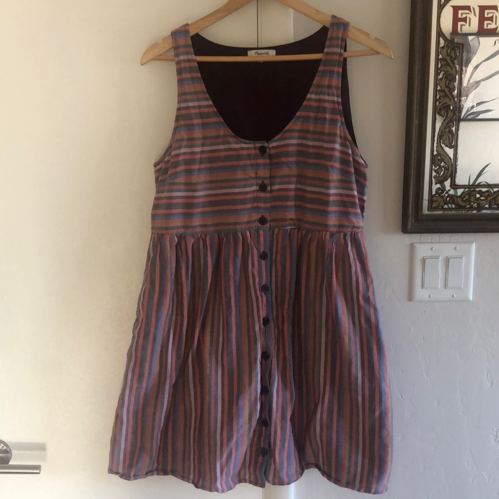MADEWELL | Colorful striped tank dress with pockets